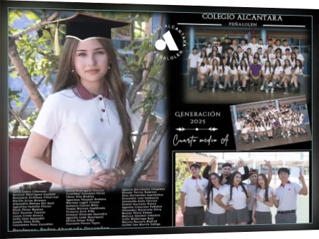 Diseño de mejores amigos, foto principal individual, fotos mejores amigos y fotos de curso en un fondo negro, y lentras blanco hueso elegante