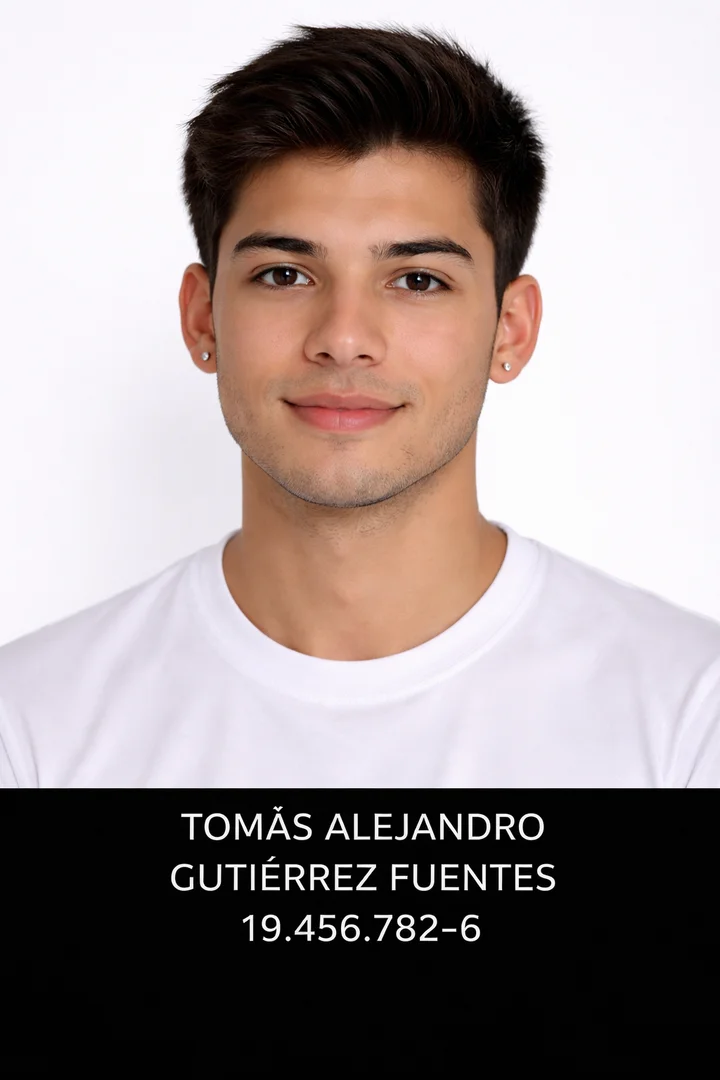 Foto carnet fondo blanco 3x4 cm para licencia de conducir y pasaporte 5x5 cm