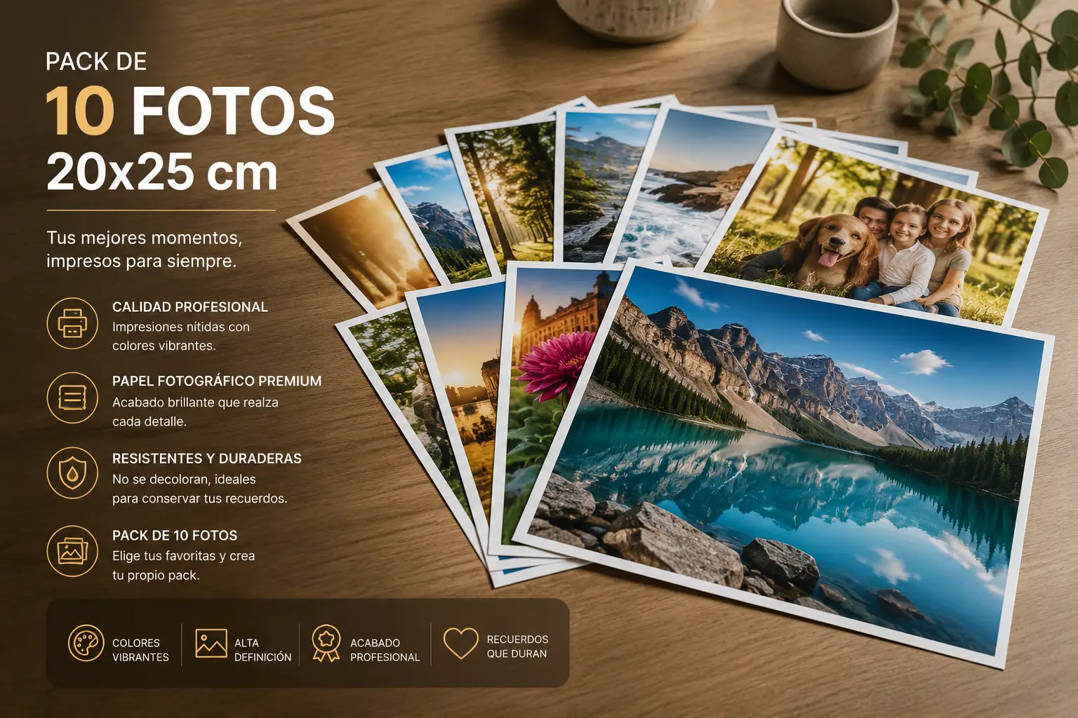 Diversas fotos en una mesa
