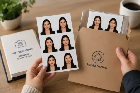 Fotos carnet impresas con entrega a domicilio o retiro en tienda.